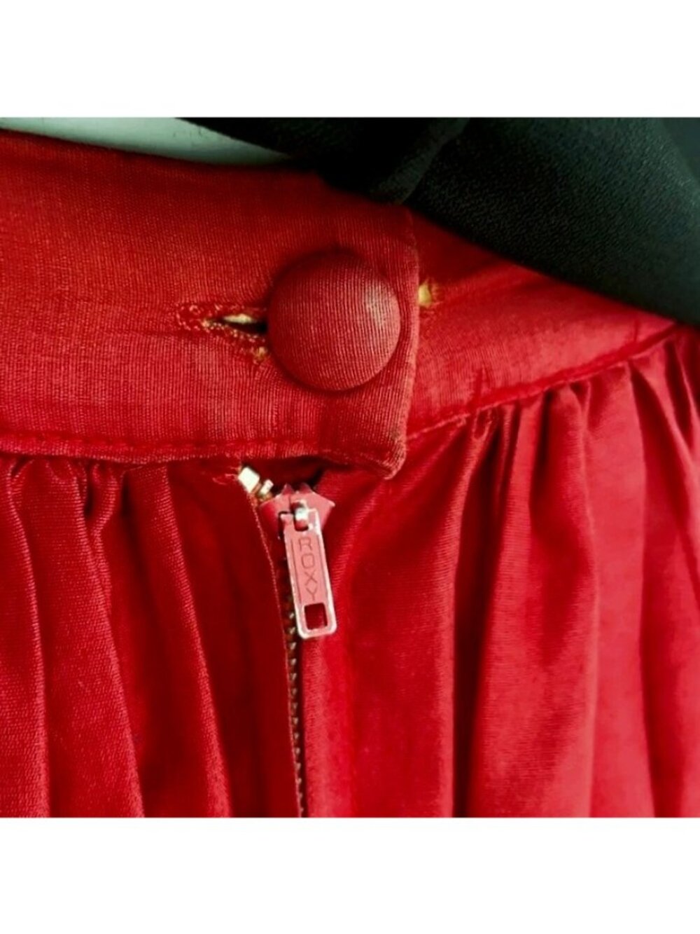 50s Skirt Set Lava Red Black Velvet Fit and Flare Size 6 Small - Picture 8 of 9